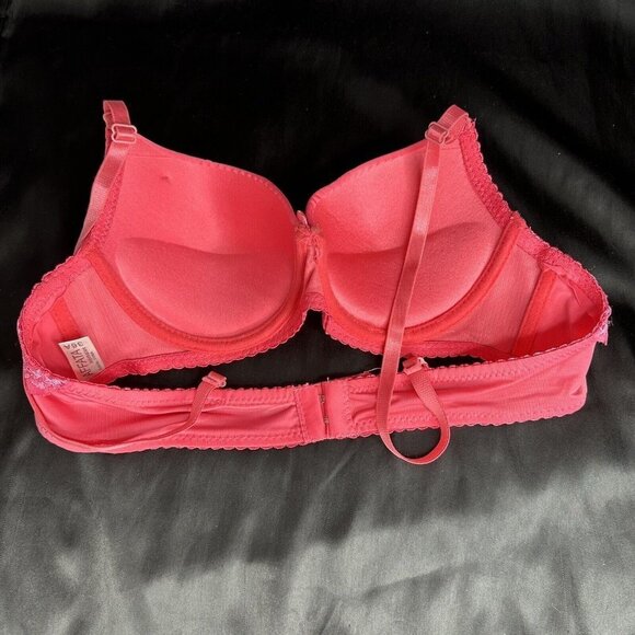 Affata Pink Bra Silky Lace Detail Convertible Removable Straps Push Up - Picture 6 of 11